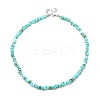 Dyed Natural Freshwater Shell Nuggets Beaded Necklaces NJEW-JN05488-02-4