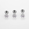 316L Stainless Steel Clear Cubic Zirconia Threadless Labret Stud WGB6B2D-03-1