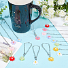 Daisy Flower Opaque Resin Cup Pendant Decorations HJEW-AB00521-4