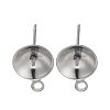 Anti-Tarnish 304 Stainless Steel Stud Earring Findings STAS-P370-02F-P-1