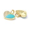 Eco-Friendly Brass Micro Pave Clear Cubic Zirconia Enamel Pendants ZIRC-C021-45G-10-2