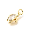 Brass Micro Pave Cubic Zirconia Pendants KK-Q040-02C-G-2