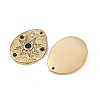 304 Stainless Steel Crystal Rhinestone & Dyed Natural Lapis Lazuli Pendants X-STAS-F322-14G-01-2
