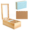 1Pc 4 Grids Rectangle Wood Food Card Storagge Boxes with Visible Window AJEW-DC0003-95-1