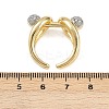 Brass Micro Pave Cubic Zirconia Adjustable Cuff Rings RJEW-C140-11G-5