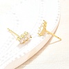 Clear Cubic Zirconia Triple Rectangle Stud Earrings EJEW-L234-083G-2