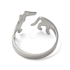 Non-Tarnish 304 Stainless Steel Cuff Rings RJEW-G299-01P-3