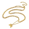 304 Stainless Steel Bowknot Pendant Necklaces LS-NJEW-L182-001G-02-5