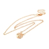 Brass Pave Clear Cubic Zirconia Cable Chain Bees Hexagon Pendant Necklaces for Women NJEW-U006-02B-KCG-2