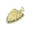 Mother's Day Real 18K Gold Plated Brass Micro Pave Cubic Zirconia Pendants KK-H472-15G-01-2