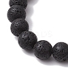 Natural Lava Rock Beaded Stretch Bracelets BJEW-JB11000-02-4