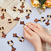 25Pcs Wood Cross & Round Beads Finger Rings RJEW-DC0001-23B-3