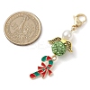 Candy Cane/Gift Box/Santa Claus Christmas Alloy Enamel Pendant Decoration HJEW-JM02363-3