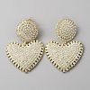 Crystal Rhinestone Heart Dangle Stud Earrings with 925 Sterling Silver Pin EJEW-WH0011-27LG-1