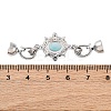 Brass Micro Pave Clear Cubic Zirconia Fold Over Clasps KK-P291-11P-3
