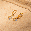 Elegant Brass Clear Cubic Zirconia Hoop Earrings for Women AN5679-1-1