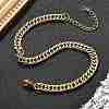 304 Stainless Steel Cuban Link Bracelets for Men Women BJEW-Q038-05G-3