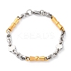 201 Stainless Steel Byzantine Chain Bracelets BJEW-B078-159GP-2