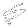 201 Stainless Steel Arabic Pendant Box Chain Necklaces for Women Men LS-NJEW-R013-06P-4