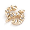 Brass Micro Pave Cubic Zirconia Letter Links ZIRC-I042-16G-S-3