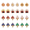 50Pcs 10 Style Rack Plating Alloy Enamel Pendants ENAM-SW0001-02-2