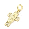 Brass Micro Pave Cubic Zirconia Virgin Mary European Dangle Charms KK-D325-27G-04-2