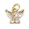 Brass Micro Pave Clear Cubic Zirconia Pendants KK-U005-01D-G-1