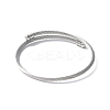304 Stainless Steel Open Cuff Bangle with Oval Beaded X1-BJEW-C031-01P-2