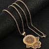 201 Stainless Steel Hollow Religion Hamsa Hand Pendant Necklaces LS-NJEW-M086-01G-4