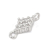 Brass Micro Pave Clear Cubic Zirconia Connector Charms LS-KK-Z094-08P-03-2