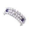 Adjustable Natural & Dyed Malaysia Jade and Synthetic Howlite Stretch Bracelets BJEW-JB13029-5