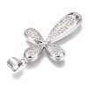 Brass Micro Pave Clear Cubic Zirconia Pendants ZIRC-O038-09P-3