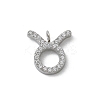304 Stainless Steel Micro Pave Cubic Zirconia Charms STAS-Z107-09P-03-1