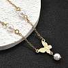 304 Stainless Steel Butterfly Link Bracelets BJEW-C098-01A-G-2