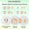 12 Pairs 4 Style Brass Stud Earrings EJEW-DC0001-08-4