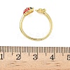 Brass Enamel Cuff Rings for Women RJEW-F196-02A-G-5