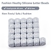 20Pcs Grey Cube Letter Silicone Beads 12x12x12mm Square Dice Alphabet Beads with 2mm Hole Spacer Loose Letter Beads for Bracelet Necklace Jewelry Making JX436K-4