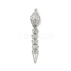 Brass Micro Pave Clear Cubic Zirconia Snap Clasps KK-Z078-37P-1