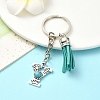 Alloy with Resin Imitation Synthetic Turquoise Keychain KEYC-YW00087-25-1