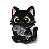 Cat with Fish Enamel Pins JEWB-I055-05EB-06-1