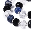 Natural Obsidian & Sodalite & Quartz Crystal Beads Strands G-Q614-03A-04-4