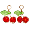40Pcs Cherry Glass Pendants FIND-BBC0004-45-7