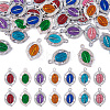 28Pcs 7 Colors  Platinum Plated Alloy Enamel Pendants ENAM-TA0002-30-1