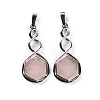 Natural Rose Quartz Pendants G-F777-05P-08-1