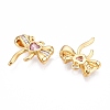 Brass Pave Clear Cubic Zirconia Pendants KK-T073-01G-2