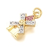 Brass Micro Pave Cubic Zirconia Pendants LS-KK-U040-05G-01-2