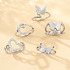 Stainless Steel Polymer Clay Rhinestone Cuff Rings/Finger Rings Sets FS-WG0D843-02-1