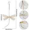 1Pc Glass & Metal Enamel Dragonfly Pendant Decorations HJEW-CN0001-29-2