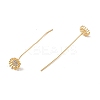 Brass Micro Pave Clear Cubic Zirconia Flower Head Pins LS-FIND-B009-08G-2