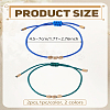 2Pcs 2 Colors Brass Beads Braided Bead Bracelets for Men Women BJEW-LP0012-21-2